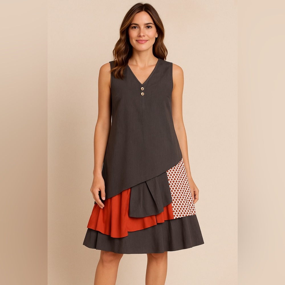 Mislook Brand Tunic SMALL Tan‎ Boho Upcycled  NWOT Hippie Romantic Top Cottage